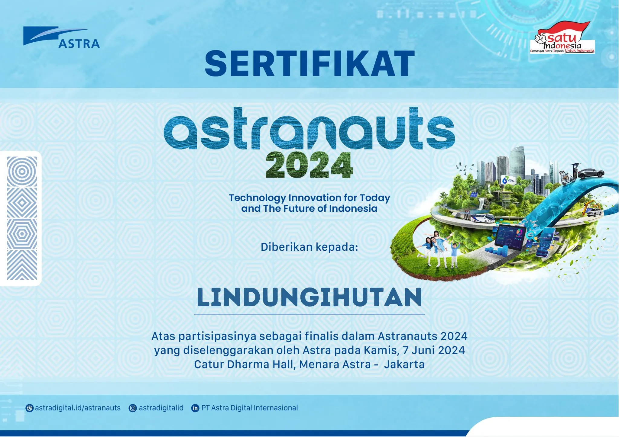 LindungiHutan dalam Business competition astranauts Astra