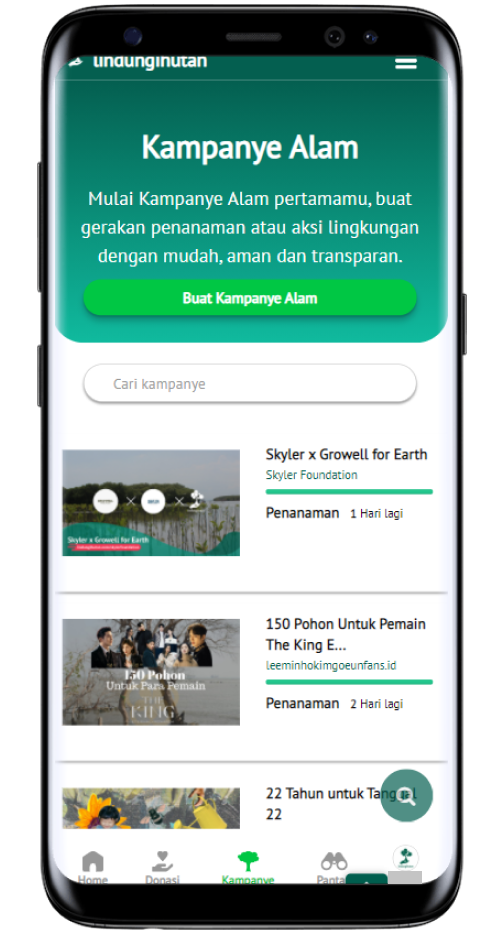Gambar halaman kampanye alam LindungiHutan
