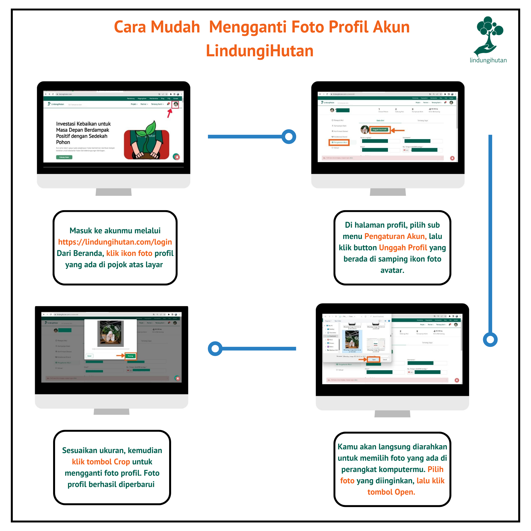 edit foto profil via komputer.